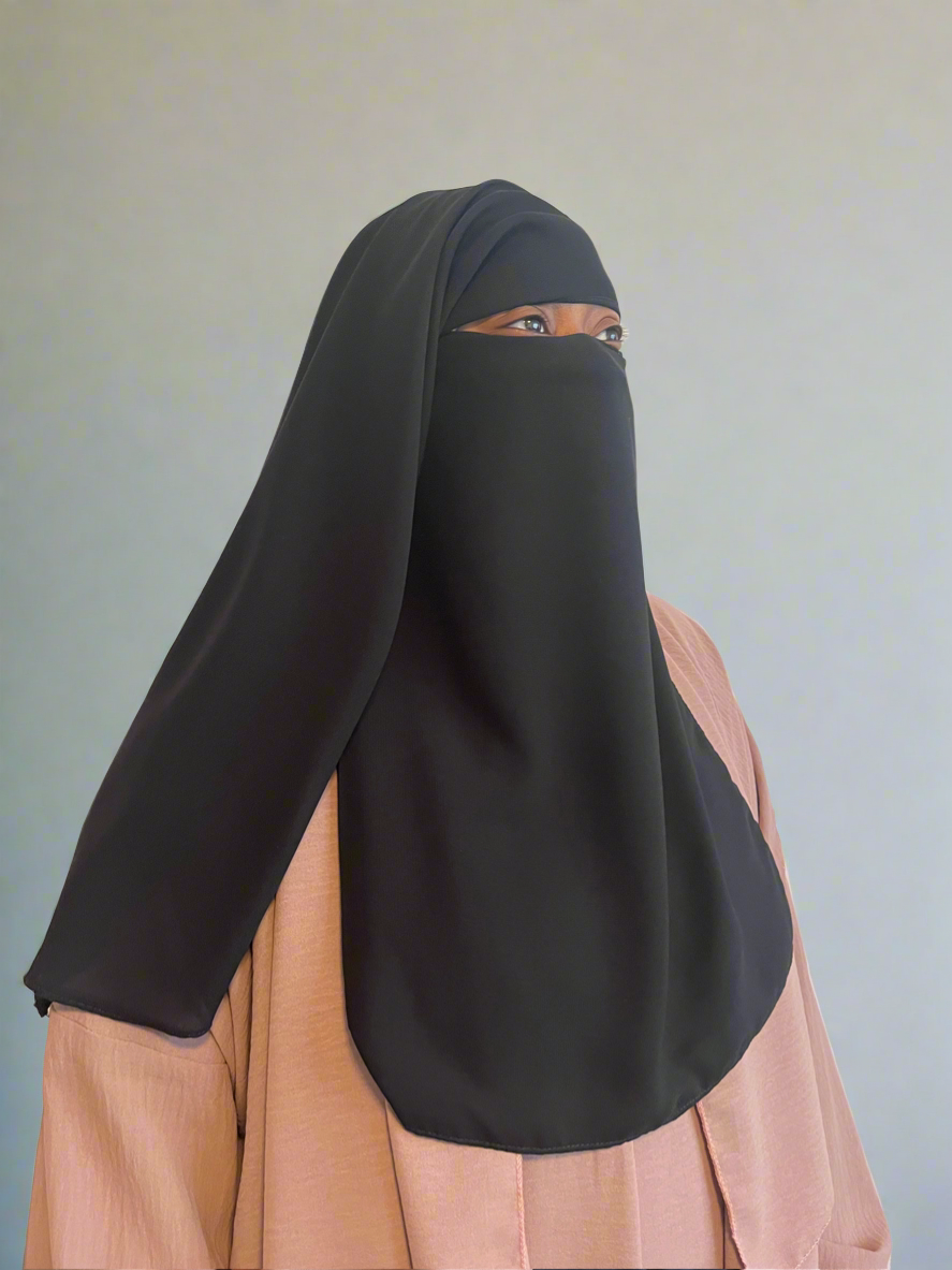 Three Layered Niqab| Round Edge