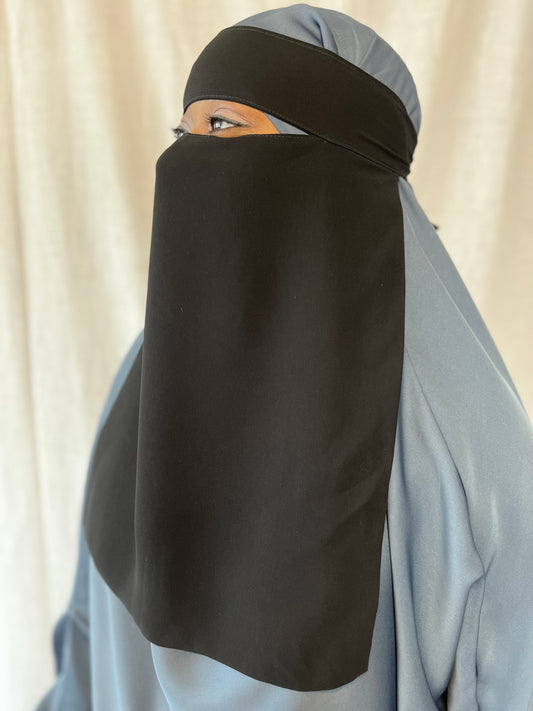 Single Layer Niqab | Black