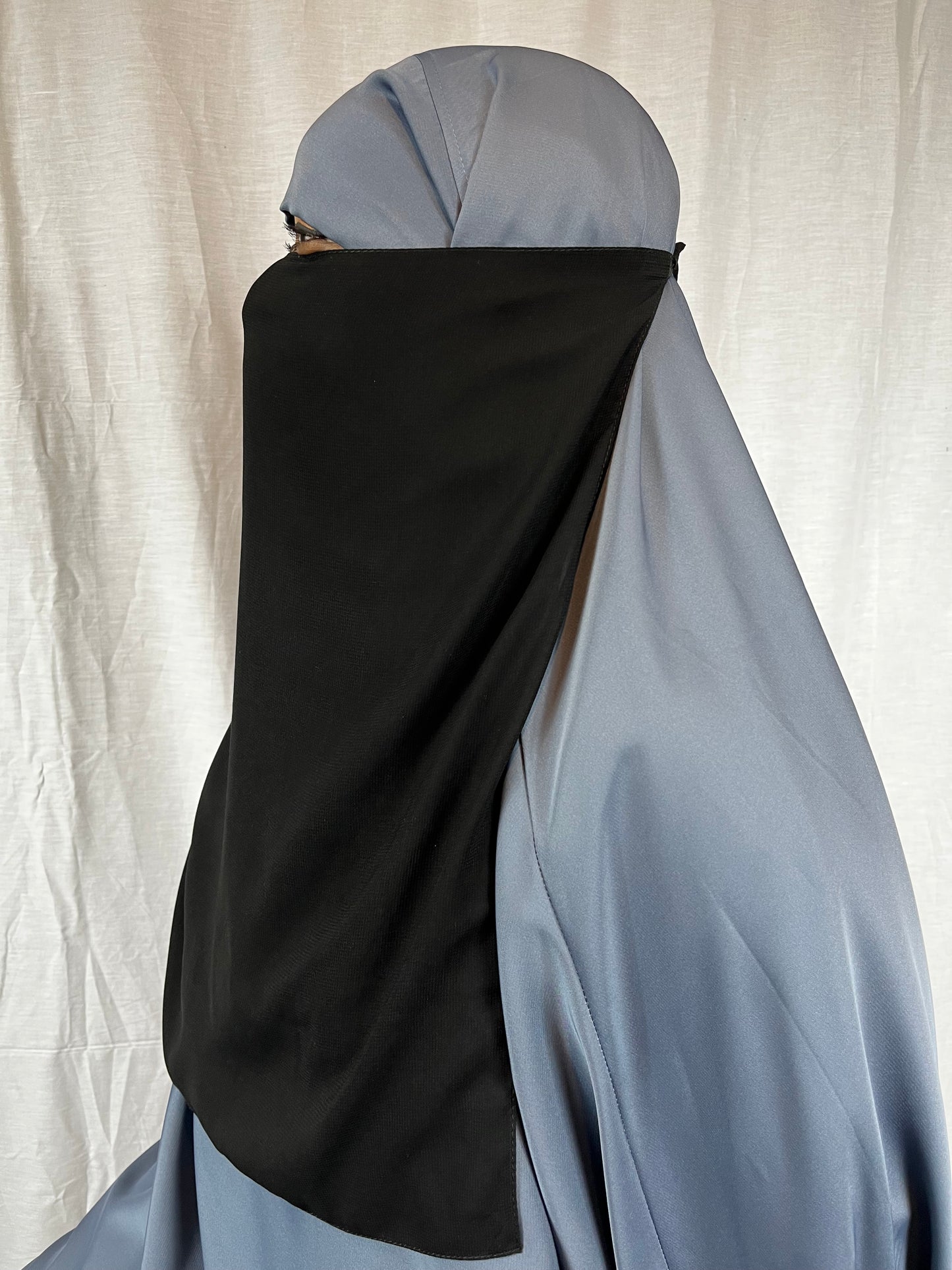 Black Half Niqab | Two layers