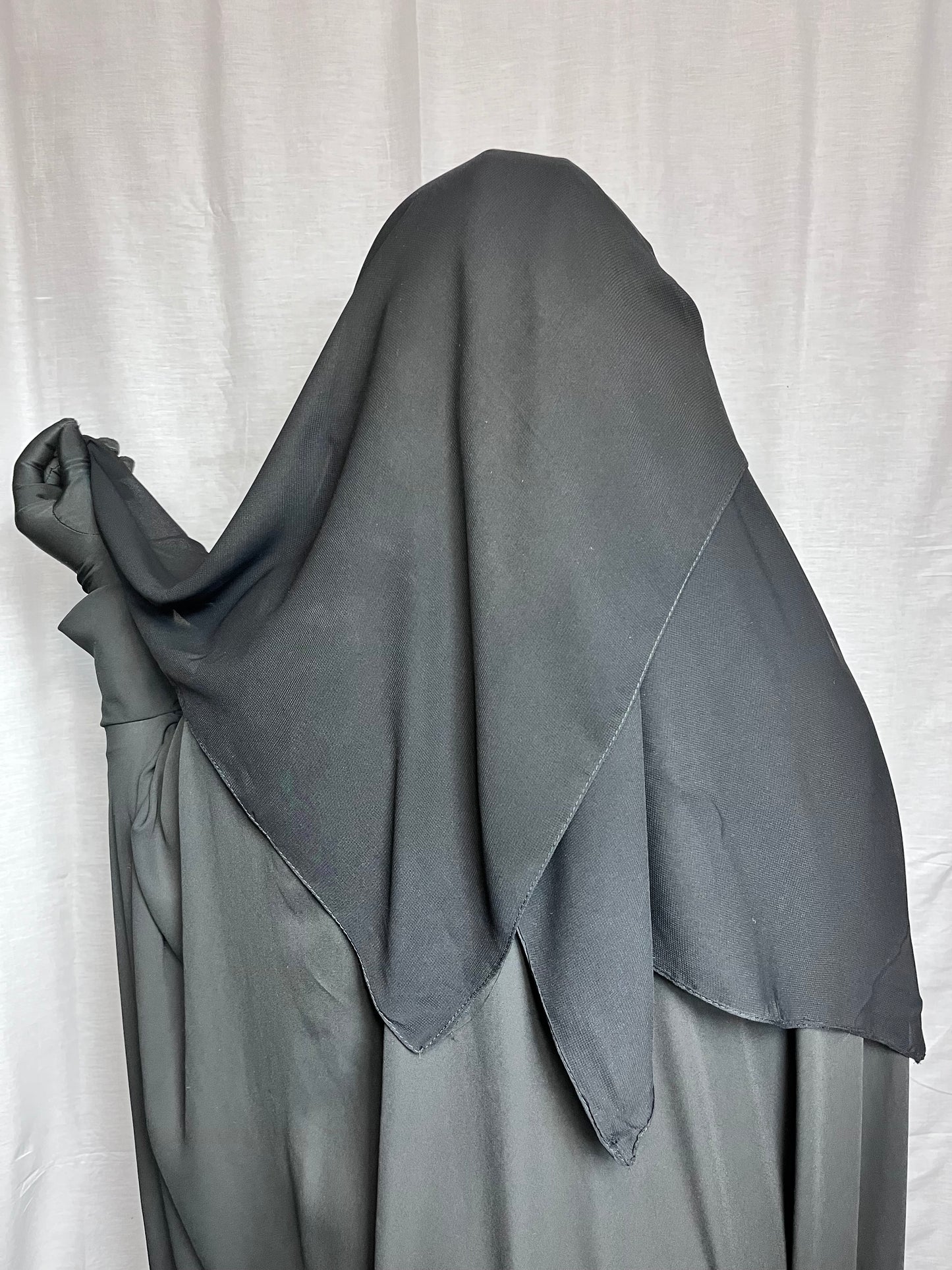 Large Black Niqab | Three Layers