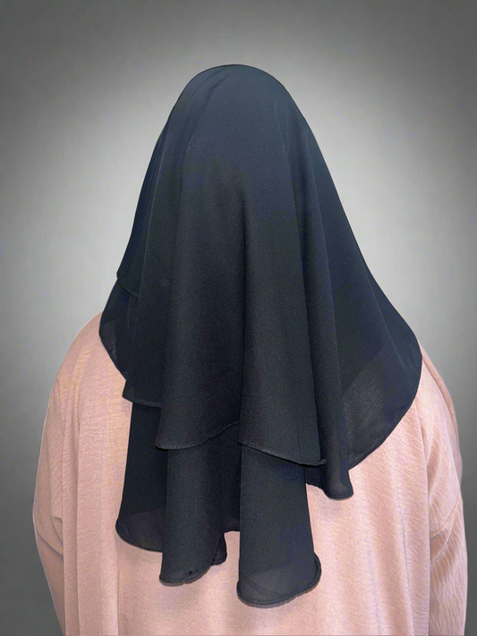 Three Layered Niqab| Round Edge